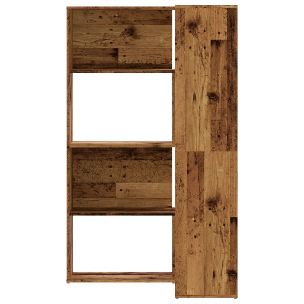 vidaXL Eck-Bücherregal 4 Etagen Antikholz 85x85x140 cm Holzwerkstoff