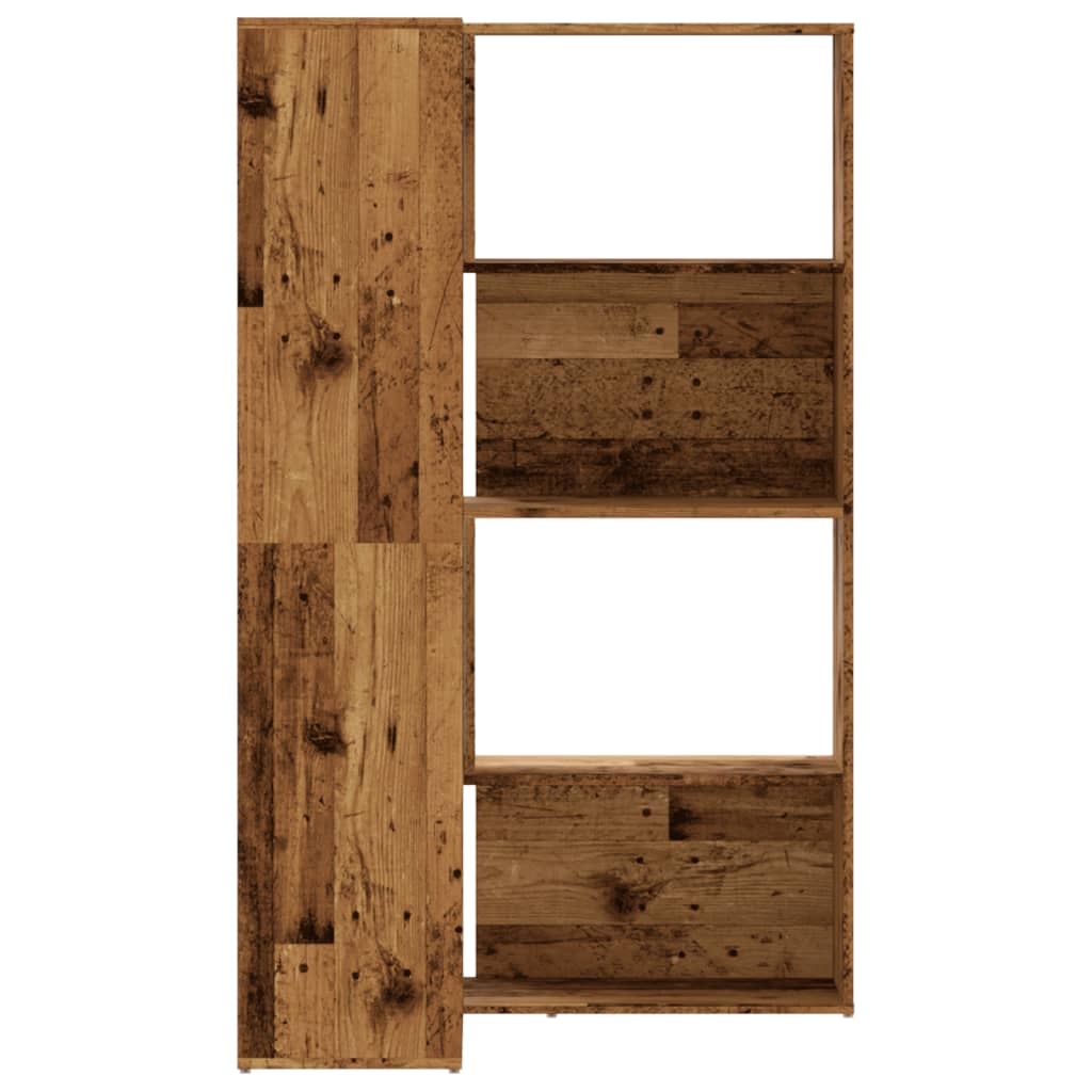 vidaXL Eck-Bücherregal 4 Etagen Antikholz 85x85x140 cm Holzwerkstoff