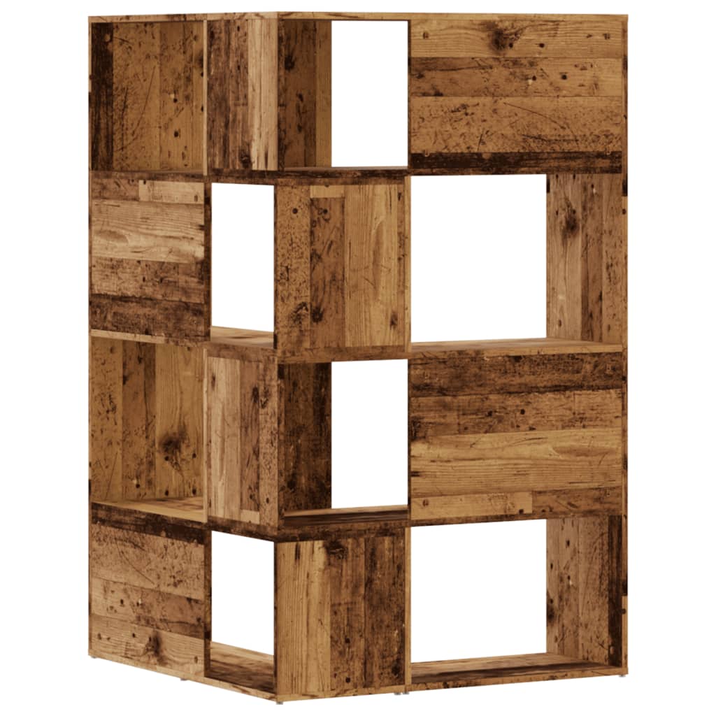 vidaXL Eck-Bücherregal 4 Etagen Antikholz 85x85x140 cm Holzwerkstoff