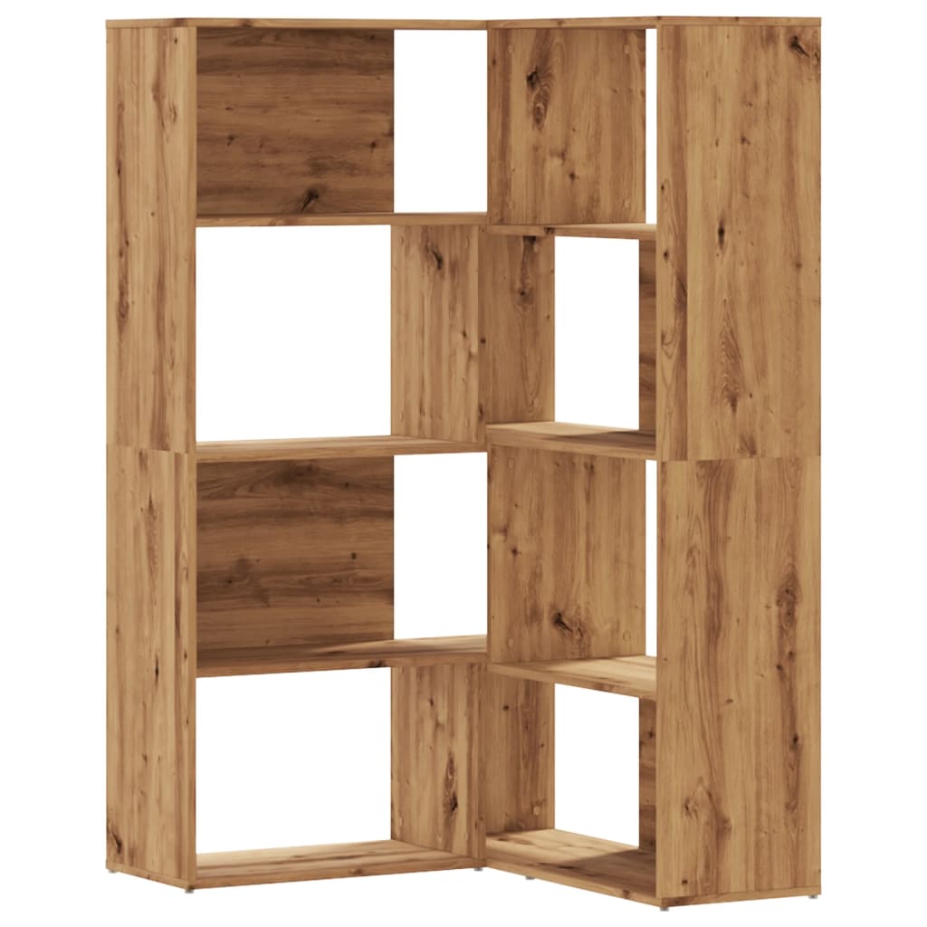 vidaXL Eck-Bücherregal 4 Etagen Artisan-Eiche 85x85x140 Holzwerkstoff