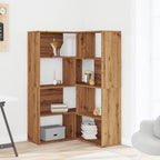 vidaXL Eck-Bücherregal 4 Etagen Artisan-Eiche 85x85x140 Holzwerkstoff