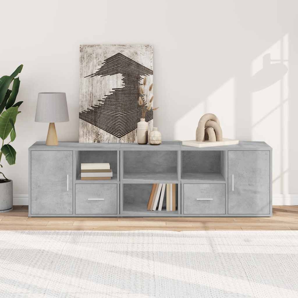 vidaXL Eckregal Betongrau 160x40x45 cm Holzwerkstoff