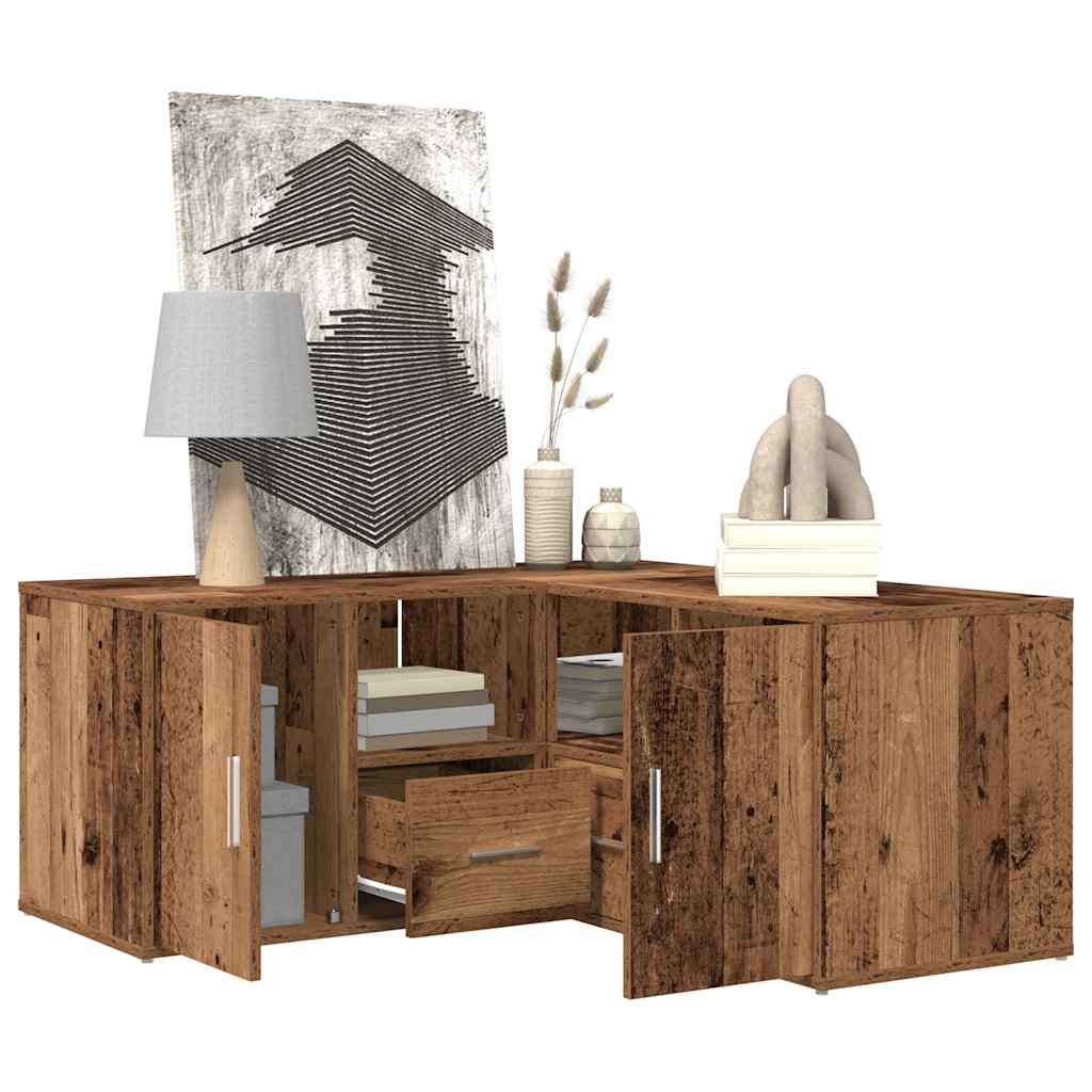 vidaXL Eckregal Altholz-Optik 160x40x45 cm Holzwerkstoff