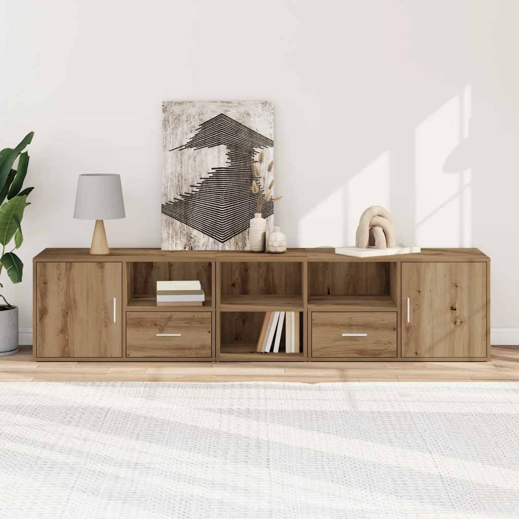 vidaXL Eckregal Artisan-Eiche 200x40x45 cm Holzwerkstoff