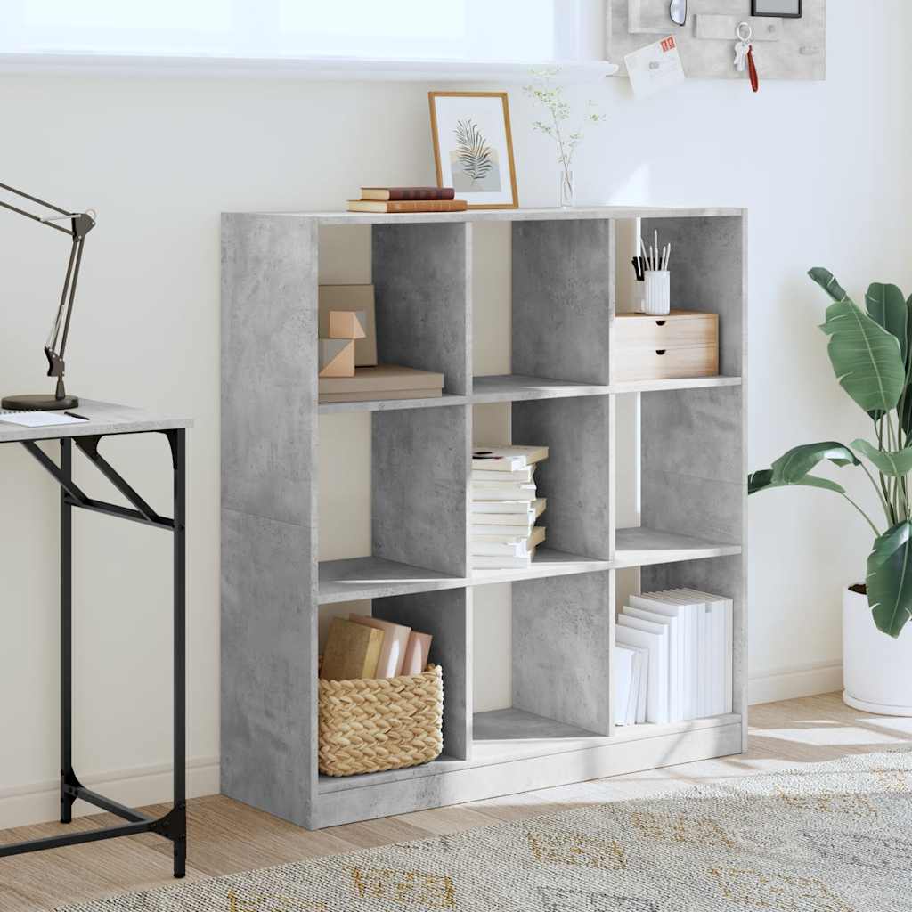 vidaXL Bücherregal Betongrau 102x32x108 cm Holzwerkstoff