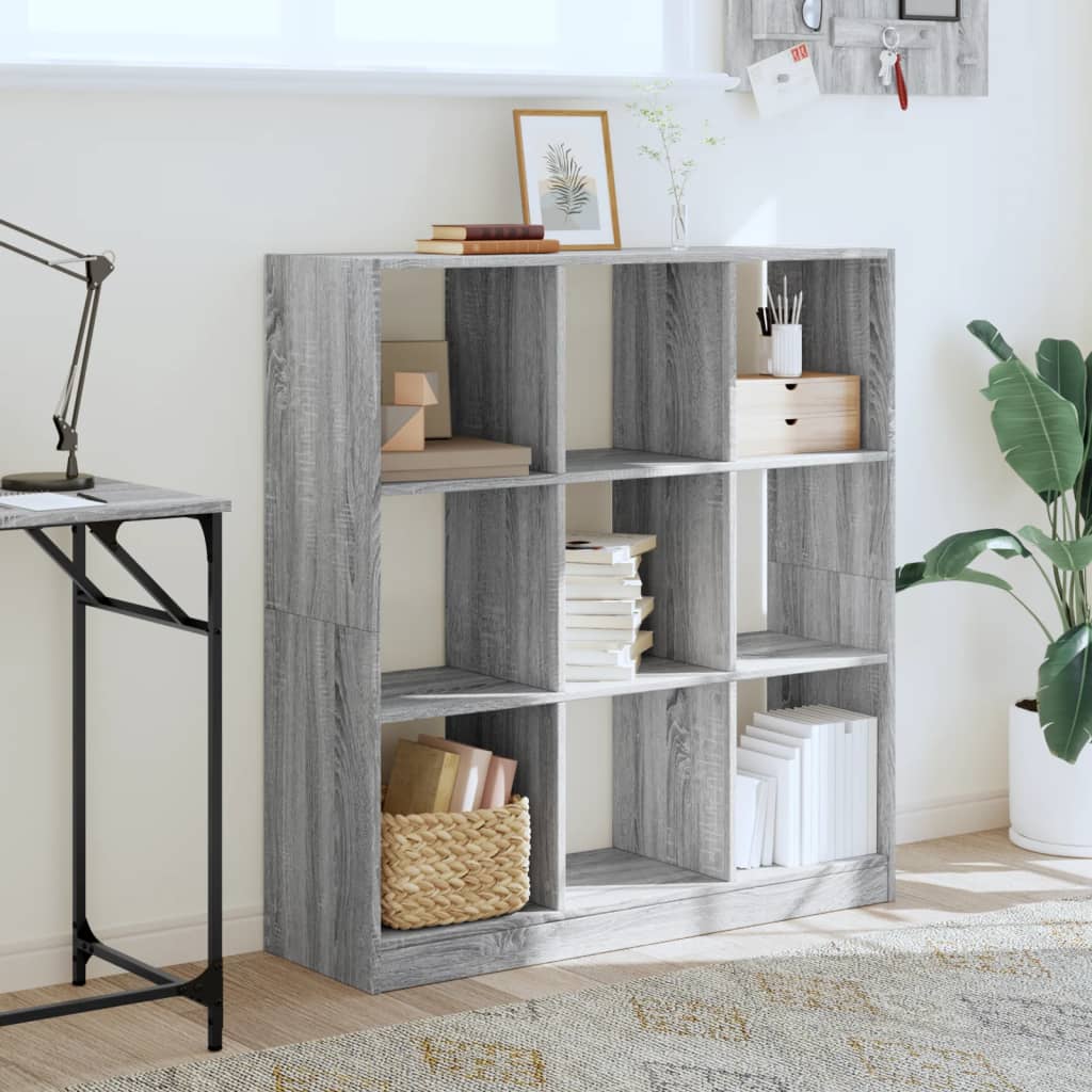 vidaXL Bücherregal Grau Sonoma 102x32x108 cm Holzwerkstoff