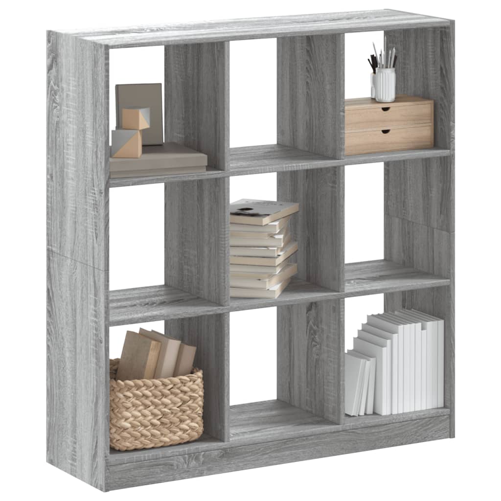 vidaXL Bücherregal Grau Sonoma 102x32x108 cm Holzwerkstoff