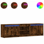vidaXL TV-Schrank mit LED-Beleuchtung Räuchereiche 180x34x50 cm
