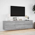vidaXL TV-Wandschrank mit LED Grau Sonoma 180x31x45 cm