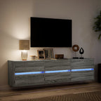 vidaXL TV-Wandschrank mit LED Grau Sonoma 180x31x45 cm