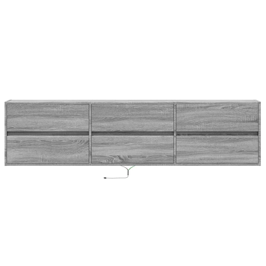 vidaXL TV-Wandschrank mit LED Grau Sonoma 180x31x45 cm