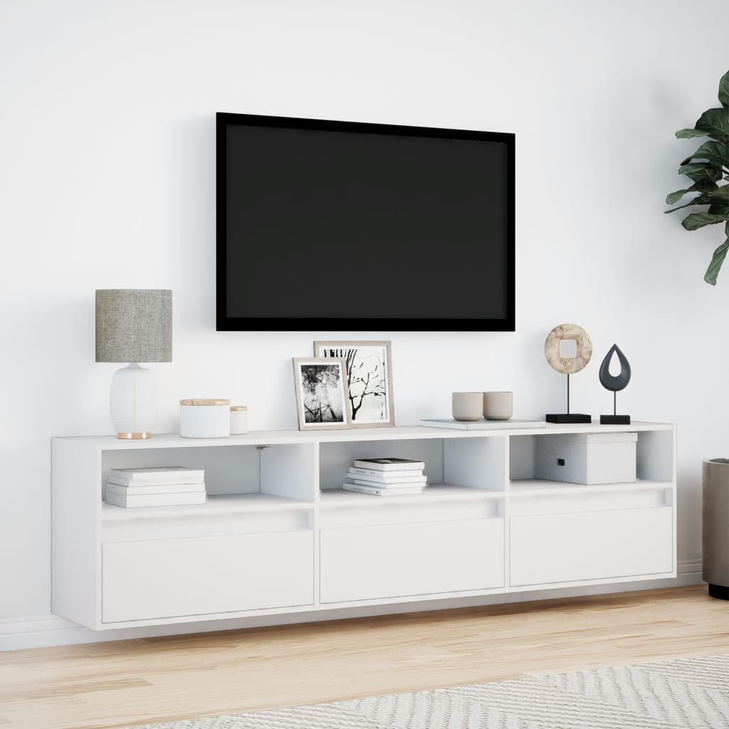vidaXL TV-Wandschrank mit LED Weiß 180x31x45 cm