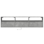 vidaXL TV-Wandschrank mit LED Betongrau 180x31x45 cm