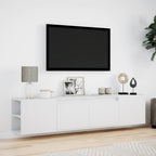 vidaXL TV-Wandschrank mit LED-Beleuchtung Weiß 180x31x39,5 cm