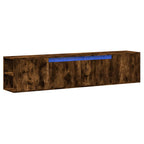 vidaXL TV-Wandschrank mit LED-Beleuchtung Räuchereiche 180x31x39,5 cm