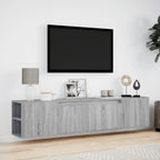 vidaXL TV-Wandschrank mit LED-Beleuchtung Grau Sonoma 180x31x39,5 cm