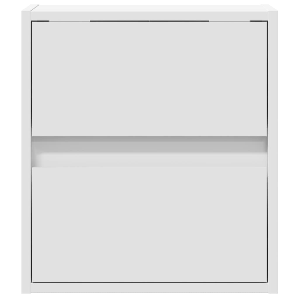 vidaXL Wand-Nachttische mit LED-Leuchten 2 Stk. Weiß