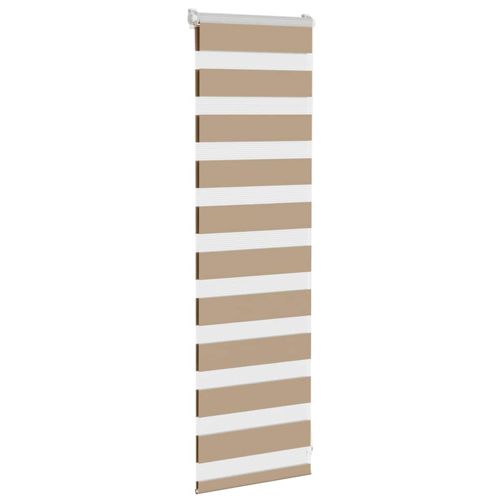 vidaXL Doppelrollo Sandbraun 40x100 cm Stoffbreite 35,9 cm Polyester