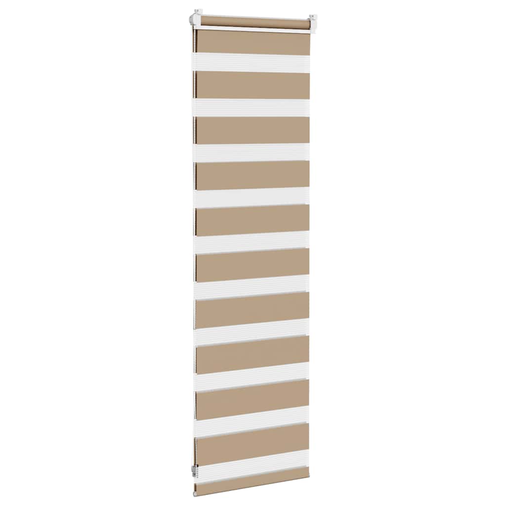 vidaXL Doppelrollo Sandbraun 40x100 cm Stoffbreite 35,9 cm Polyester