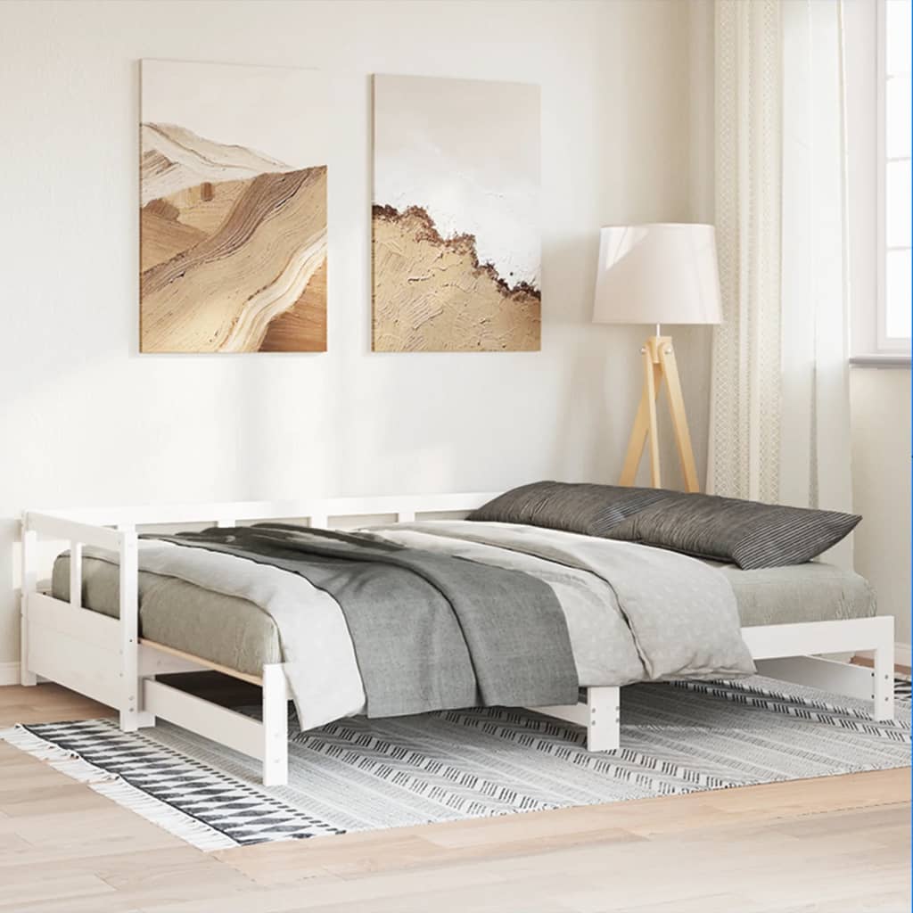 vidaXL Tagesbett ohne Matratze Weiß 90x200 cm Massivholz Kiefer