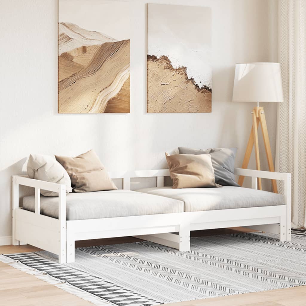 vidaXL Tagesbett ohne Matratze Weiß 90x200 cm Massivholz Kiefer