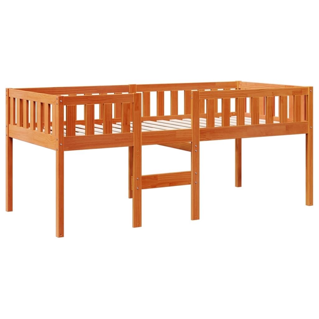 vidaXL Kinderbett ohne Matratze Wachsbraun 90x200 cm Massivholz Kiefer