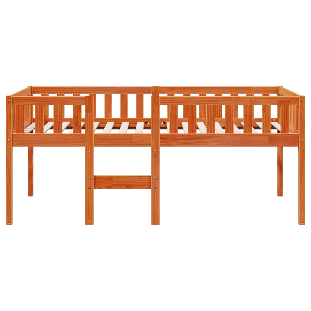 vidaXL Kinderbett ohne Matratze Wachsbraun 90x200 cm Massivholz Kiefer