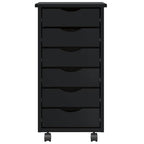 vidaXL Rollschrank mit Schubladen MOSS Schwarz Massivholz Kiefer