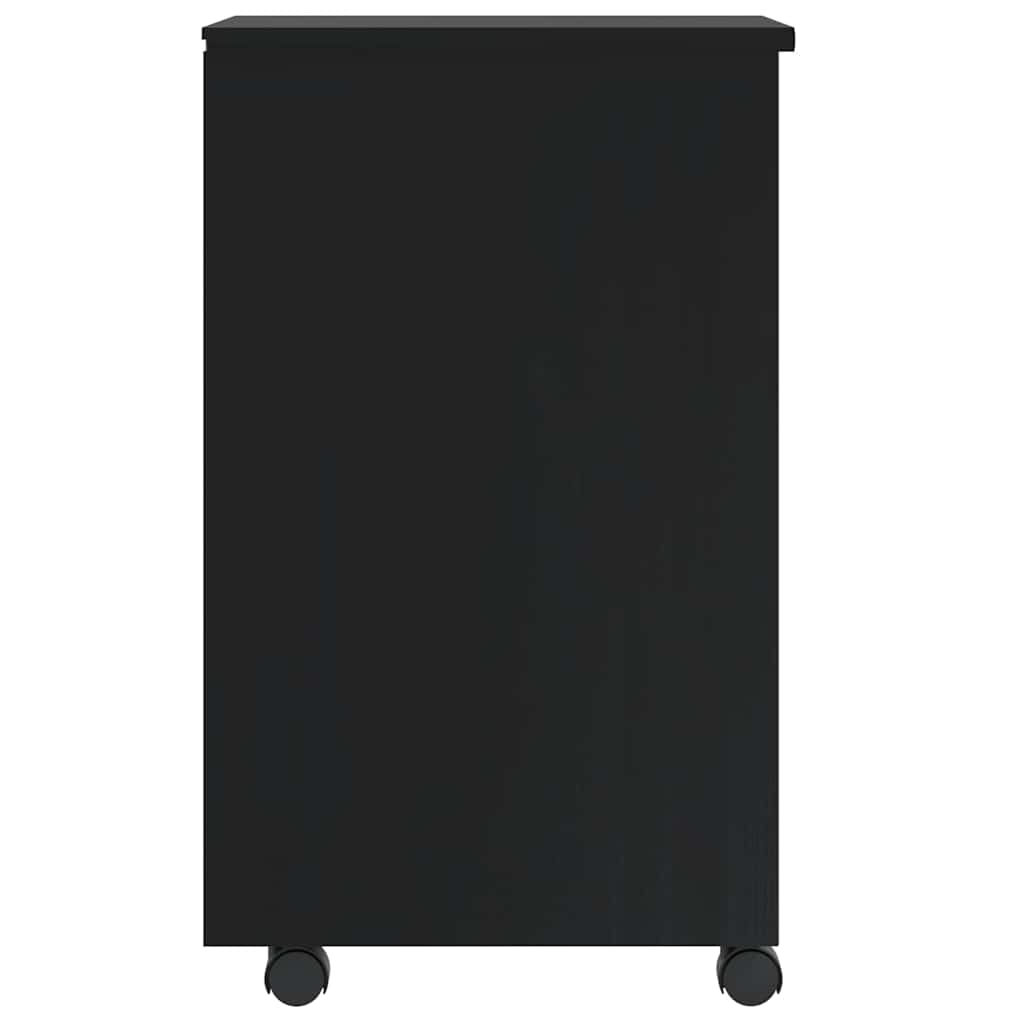 vidaXL Rollschrank mit Schubladen MOSS Schwarz Massivholz Kiefer