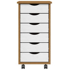 vidaXL Rollschrank mit Schubladen MOSS Honigbraun Massivholz Kiefer