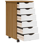 vidaXL Rollschrank mit Schubladen MOSS Honigbraun Massivholz Kiefer
