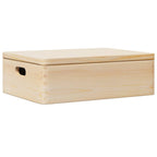 vidaXL Holzkiste mit Deckel und Griffen 40x30x13 cm Massivholz Kiefer