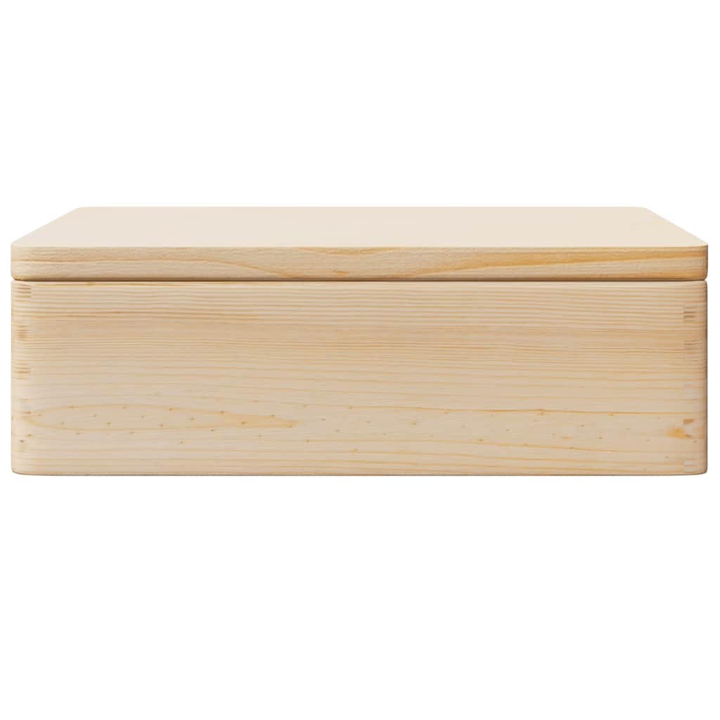 vidaXL Holzkiste mit Deckel und Griffen 40x30x13 cm Massivholz Kiefer