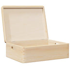 vidaXL Holzkiste mit Deckel und Griffen 40x30x13 cm Massivholz Kiefer