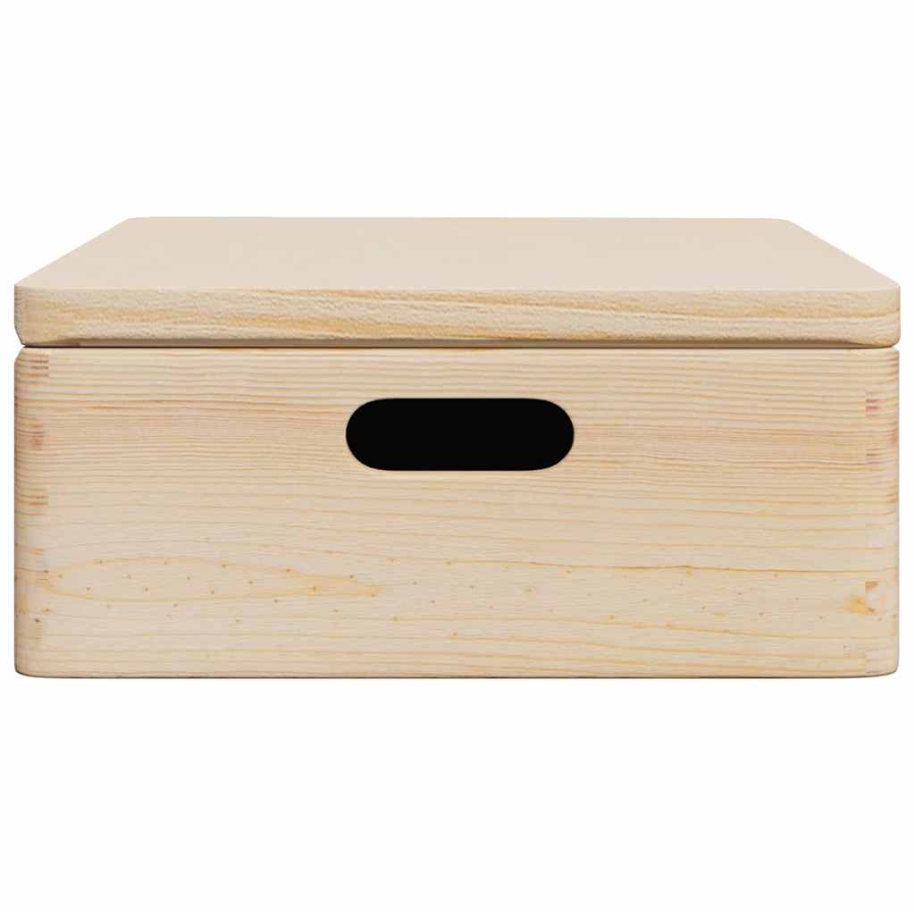 vidaXL Holzkiste mit Deckel und Griffen 40x30x13 cm Massivholz Kiefer