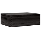 vidaXL Holzkiste mit Deckel und Griffen Schwarz 40x30x13 cm Massivholz