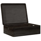 vidaXL Holzkiste mit Deckel und Griffen Schwarz 40x30x13 cm Massivholz