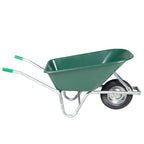 vidaXL Schubkarre Grün 90 L 150 kg Verzinkter Stahl und Kunststoff