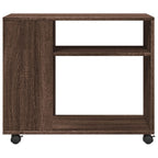 vidaXL Beistelltisch mit Rollen Braun Eiche 70x35x60 cm Holzwerkstoff