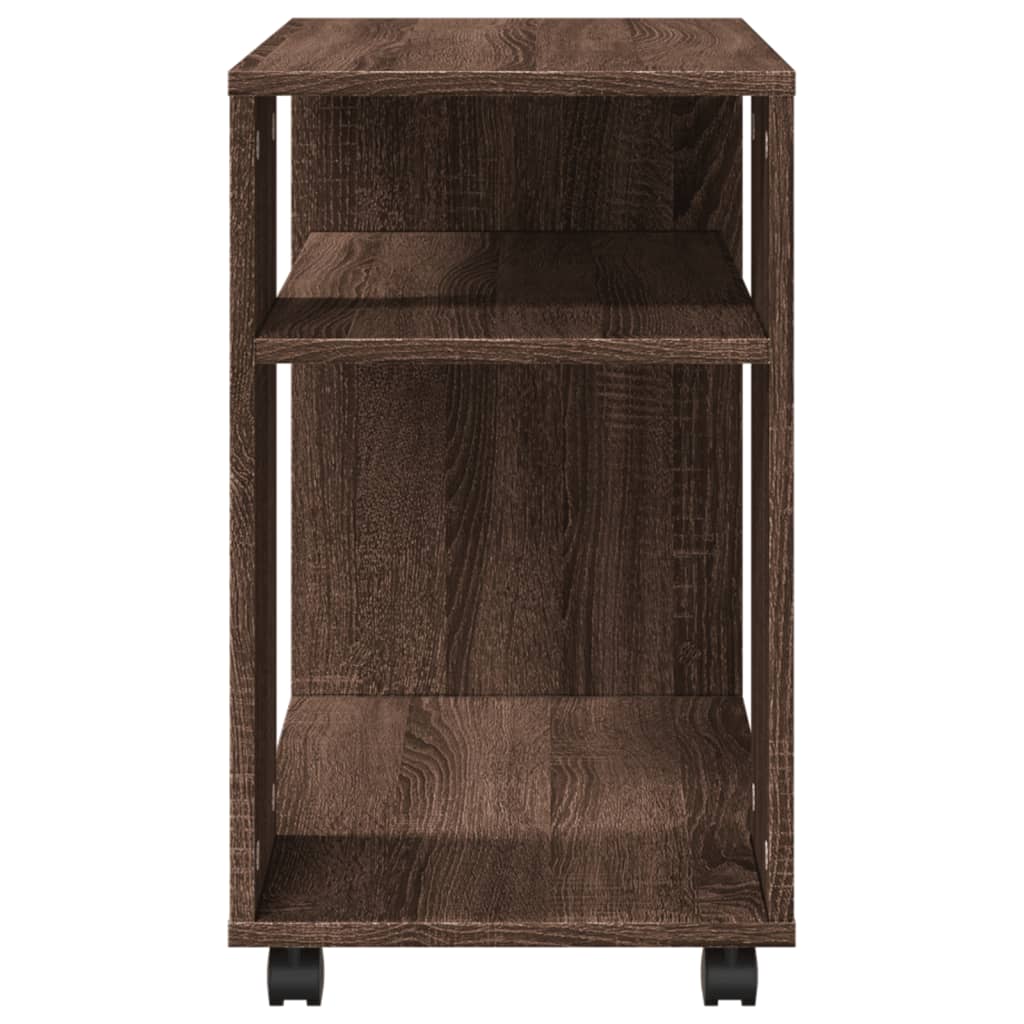 vidaXL Beistelltisch mit Rollen Braun Eiche 70x35x60 cm Holzwerkstoff
