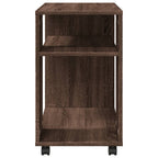 vidaXL Beistelltisch mit Rollen Braun Eiche 70x35x60 cm Holzwerkstoff