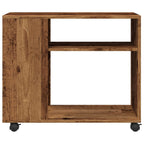 vidaXL Beistelltisch mit Rollen Altholz-Optik 70x35x60cm Holzwerkstoff