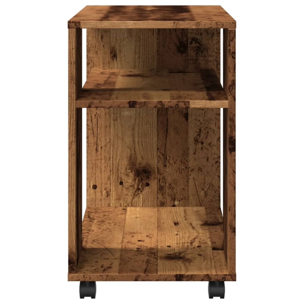 vidaXL Beistelltisch mit Rollen Altholz-Optik 70x35x60cm Holzwerkstoff