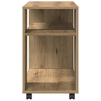 vidaXL Beistelltisch mit Rollen Artisan-Eiche 70x35x60cm Holzwerkstoff