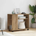 vidaXL Beistelltisch mit Rollen Artisan-Eiche 70x35x60cm Holzwerkstoff