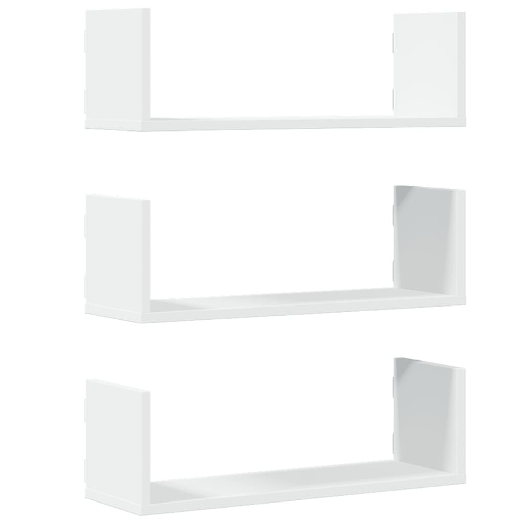 vidaXL Wandregale 3 Stk. Weiß 58x18x18 cm Holzwerkstoff