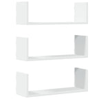 vidaXL Wandregale 3 Stk. Weiß 58x18x18 cm Holzwerkstoff