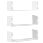 vidaXL Wandregale 3 Stk. Weiß 58x18x18 cm Holzwerkstoff