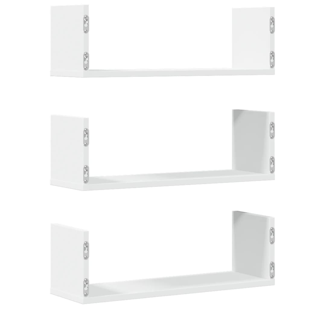 vidaXL Wandregale 3 Stk. Weiß 58x18x18 cm Holzwerkstoff