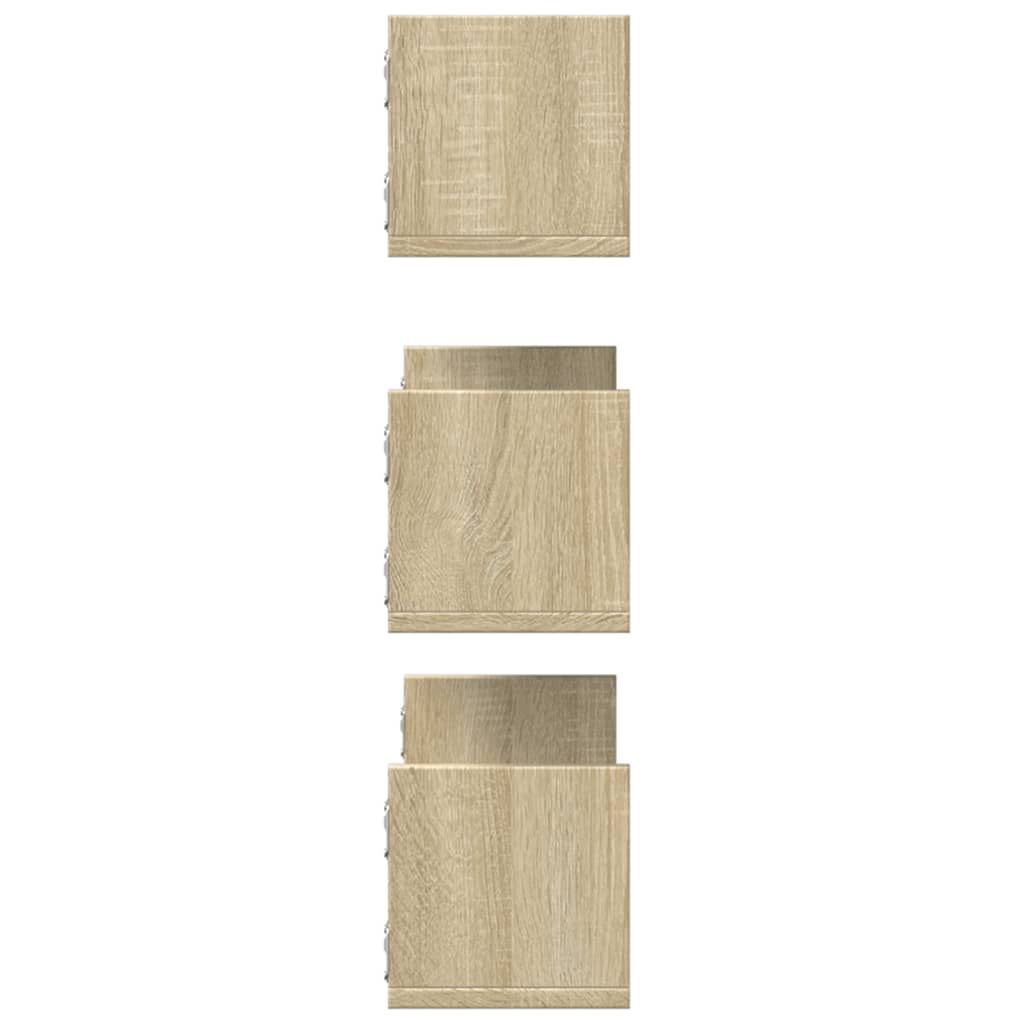 vidaXL Wandregale 3 Stk. Sonoma-Eiche 58x18x18 cm Holzwerkstoff